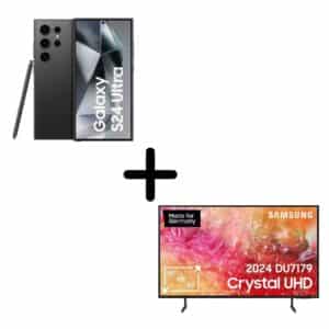 Samsung Galaxy S24 Ultra + 50" Crystal UHD 4K TV für 1.357,55€ (statt 1.676€)
