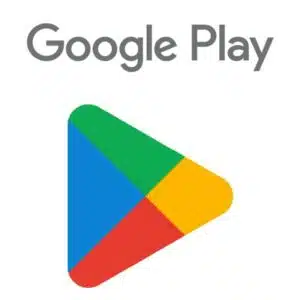 Oben "Google Play", in der Mitte das Google Play Logo