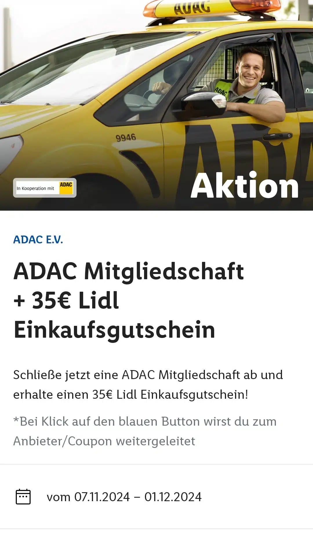 Lidl App ADAC Mitgliedschaft 35 Lidl Einkaufsgutschein