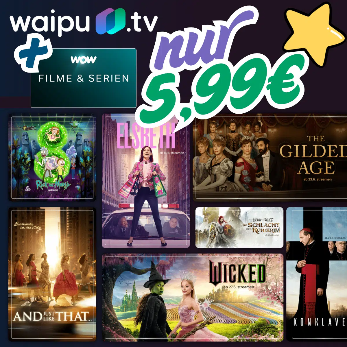 Thumbnail BESTE TV-STREAM-KOMBI 😲 1 JAHR Kino-Blockbuster und TOP-Serien + 300 TV-Sender für 5,99€ mtl. (alle private Sender in HD) - waipu.tv + WOW Filme &amp; Serien Special