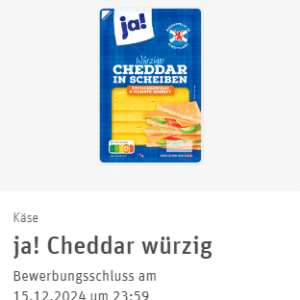 REWE Produkttest - ja! Cheddar würzig