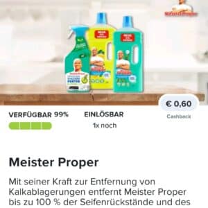 0,60€ Cashback auf Meister Proper bei Marktguru