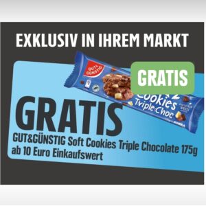 G&G Soft Cookies Triple Chocolate 175g gratis ab 10€ MEW mit der Edeka App