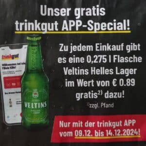 Trinkgut: Gratis Veltins Lager (0,275 l) zum Einkauf
