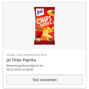 REWE Produkttest - ja! Chips Paprika
