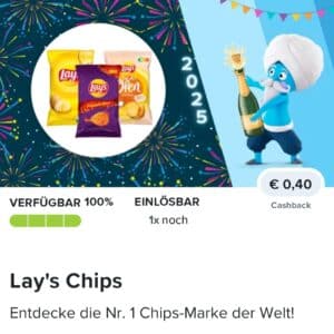 0,40€ Cashback auf Lay&#039;s Chips bei Marktguru