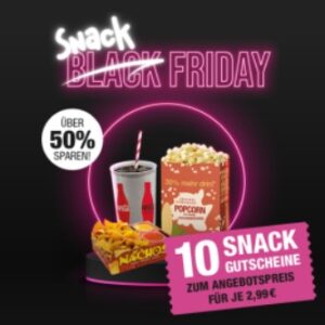 KINOPOLIS (außer Gloria) - 10 Snackgutscheine je 2,99€ (pro Gutschein) für 29,90€ zum Einlösen für 1x Großes Popcorn oder 1x Nachos mit 2 Saucen oder 1x Softdrink 1L (pro 2,99€ Gutschein)