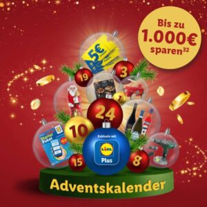 LIDL Adventskalender 2024 - täglich neue Coupons - heute: 5€ Gutschein (ab 40€ MEW)