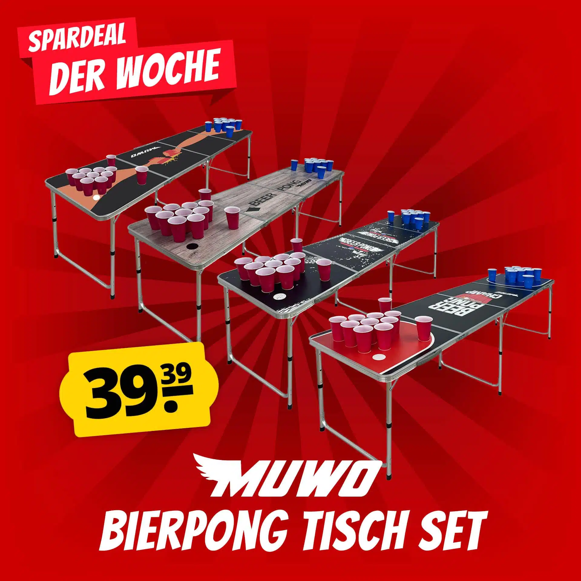Thumbnail 🍻 MUWO "Champ" Bierpong Tisch Set für 44,34€ inkl. Versand (statt 77€)