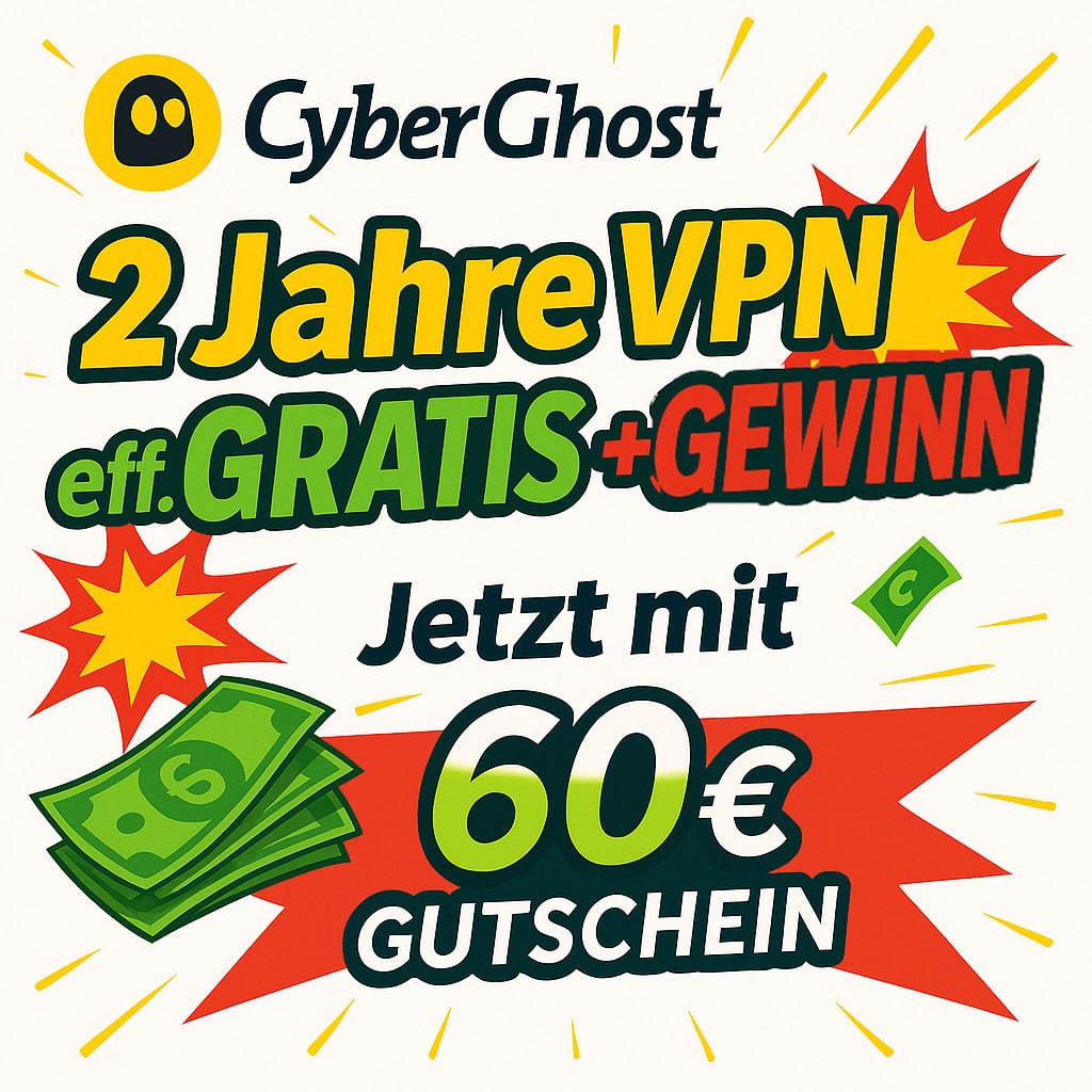 Thumbnail 🚀 BESTER VPN-DEAL ALLER ZEITEN! JETZT SOGAR MIT GEWINN! 🤑 2 Jahr CyberGhost VPN für 56,94€ + 60€ Bonus