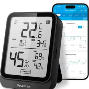 GoveeLife Digitales Thermometer Hygrometer in schwarz für 12,82€ (statt 17,99€)