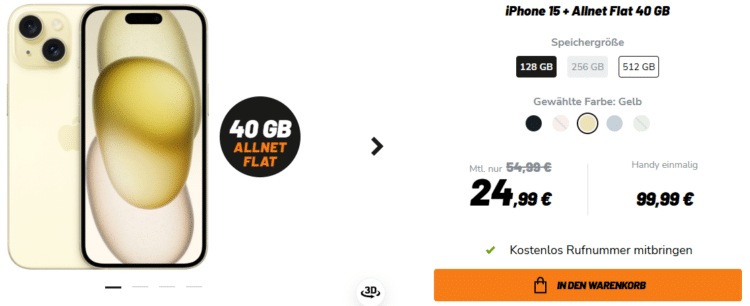 iPhone 15 + Allnet Flat 40GB