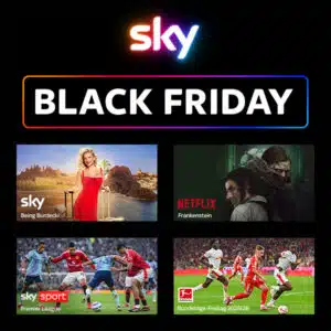 Thumbnail Sky Black Friday Deal mit 80€ Bonus 🔥 TV+ Netflix + Cinema + Sport für 19,99€/Monat (eff. 13,32€/Monat) ➡️ oder Alles von Sky inkl. Netflix & Paramount+ für 38,99€/Monat (eff. 32,32€/Monat)