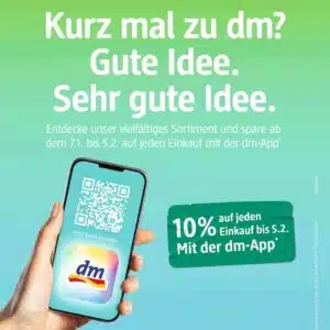 10 % auf jeden Einkauf bei dm oder dm.de