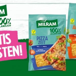 MILRAM veganer Raspel Auflauf Zeit oder Pizza Zeit gratis testen (scondoo/Couponplatz)