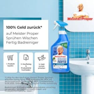 Meister Proper Sprühen-Wischen-Fertig Badreiniger gratis testen! 🛀