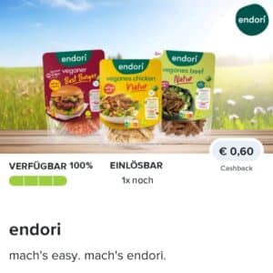 0,60€ Cashback auf endori bei Marktguru