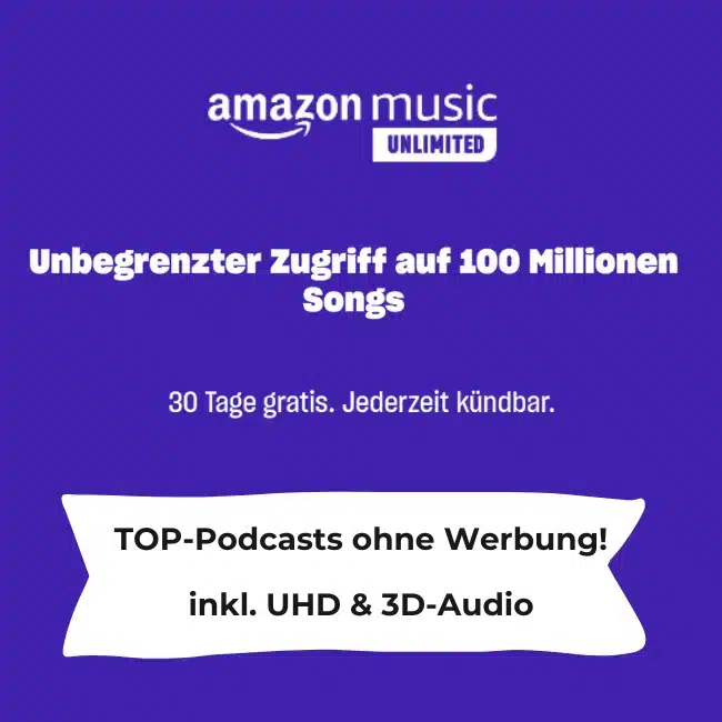 Thumbnail 🎶 GRATIS: 30 Tage Amazon Music Unlimited (statt 10,99€)