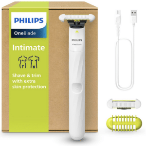 Philips OneBlade Intimate - Elektrischer Intimrasierer und Intimtrimmer für Männer und Frauen, mit extra Hautschutz