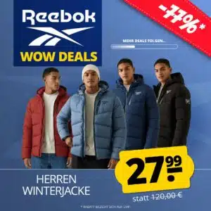 Thumbnail Jetzt noch günstiger ❄️ Reebok Stretch Puffer Herren Winterjacke für 32,94€ inkl. Versand
