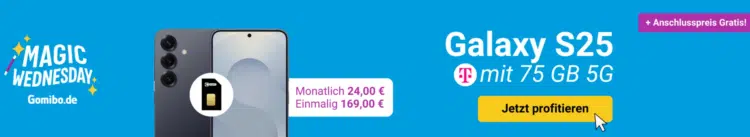 Samsung Galaxy S25 (256GB) für 169€ + 75GB 5G Congstar Allnet