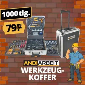 Thumbnail ANDIARBEIT® Werkzeugkoffer Trolley 1.000-tlg. für 79,99€ inkl. Versand