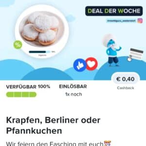 0,40€ auf Krapfen, Berliner oder Pfannkuchen 🎊 bei Marktguru