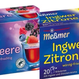 Meßmer Waldbeere oder Ingwer -Zitrone 20 Teebeutel für 1,42€(statt 2,35€)