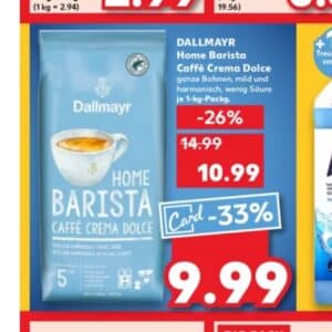 Dallmayr Home Barista Caffè Crema Dolce für 9,99€ mit der Kaufland Card