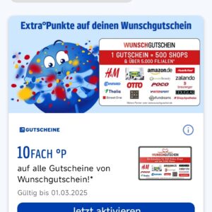 10-fach Payback Punkte auf Wunschgutschein