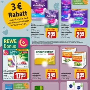 3,00€ Rabatt auf Always ab 10,00€ bei Rewe