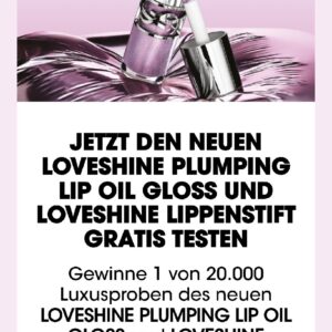 Gratis LOVESHINE PLUMPING LIP OIL GLOSS und LOVESHINE LIPPENSTIFT von YSL ( Gewinnspiel)