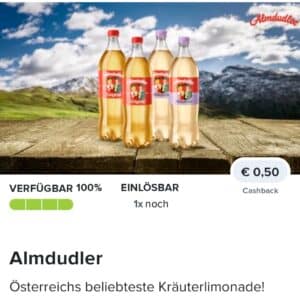 0,50€ Cashback auf Almdudler bei Marktguru