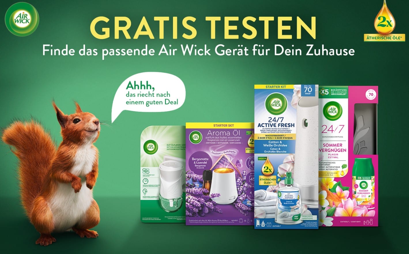 Banner der Aktion Air Wick gratis testen