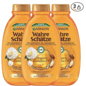 🧴Garnier Wahre Schätze Pflegendes Öl-Shampoo Argan- &amp; Camelia-Öl, 3 x 250 ml