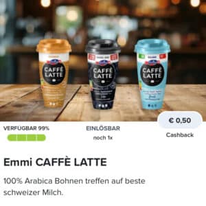 50 Cent Cashback auf Emmi Caffè Latte mit Marktguru