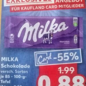 Milka Tafelschokolade für 88 cent!