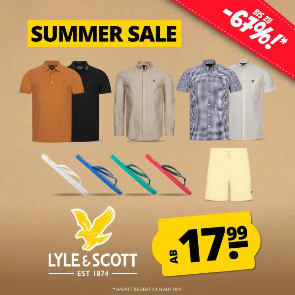 Thumbnail Lyle & Scott: Viele reduzierte Artikel bereits ab 17,99€ im SportSpar Sale