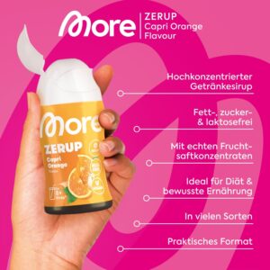 MORE Zerup Capri Orange 🍊 zuckerfreier Sirup für bis zu 8 Liter ☺️ ohne Kalorien