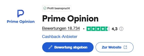 Prime Opinion auf Trustpilot
