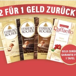 2 für 1 Deal - Ferrero Rocher Tafel - 2 Stück kaufen und für die günstigere Tafel das Geld zurückerhalten - ab 17.02.25