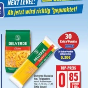 Delverde Classica Teigwaren🍝 für eff. 0,55€ mit Payback bei Edeka (regional?)