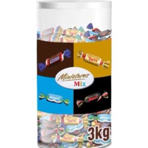 Miniatures Mix, Mars, Snickers, Bounty & Twix, Riegel 3kg für 24,59€(statt 39,99€)