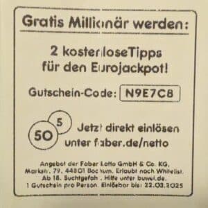Eurojackpot 2 kostenlose Tipps auf faber.de - auch für Bestandskunden "Gratis Millionär werden" bis 22.03.2025