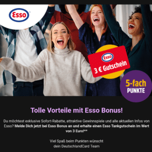 ⛽️ 3€ Tankgutschein für Esso Newsletter