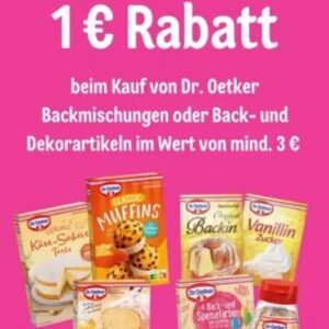 1€ Dr. Oetker Back-Sortiment Coupon zum herunterladen