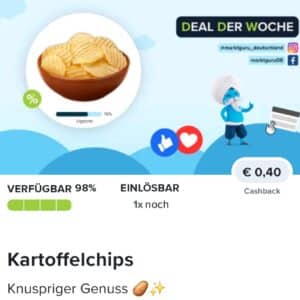 0,40€ Cashback auf Kartoffelchips bei Marktguru