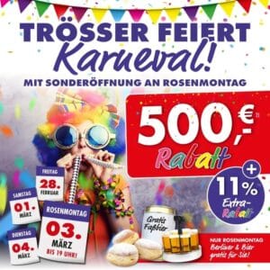 Rosenmontag: Gratis Bier und Berliner in Trösser Filialen