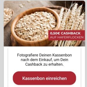 0,50€ auf Haferflocken bei scondoo - gratis durch Kaufland Angebot