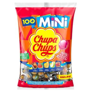 Chupa Chups Mini Classic Lutscher-Beutel, in Cola, Orange, Erdbeere, Apfel und Kirsche Geschmack 100x6g für 6,79€ (statt 12,49€)